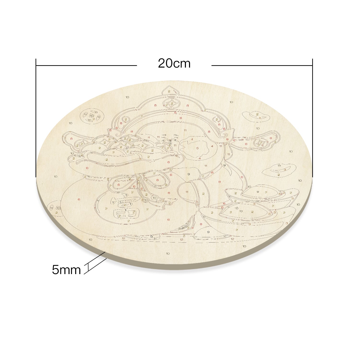 Lucky little chubby boy. Paint by numbers on Wood Slice.20cm