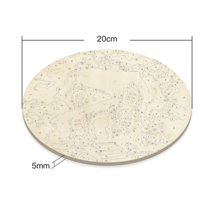 Halloween Castle DIY. Paint by numbers on Wood Slice.20cm.