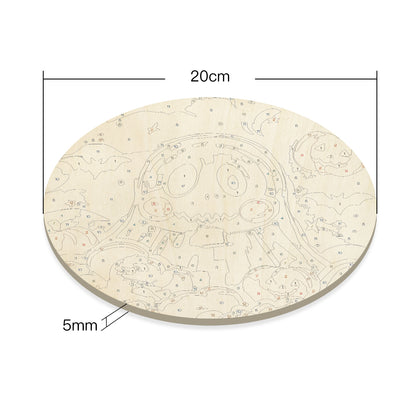 Cute Ghost HalloweenDIY. Paint by numbers on Wood Slice 20cm