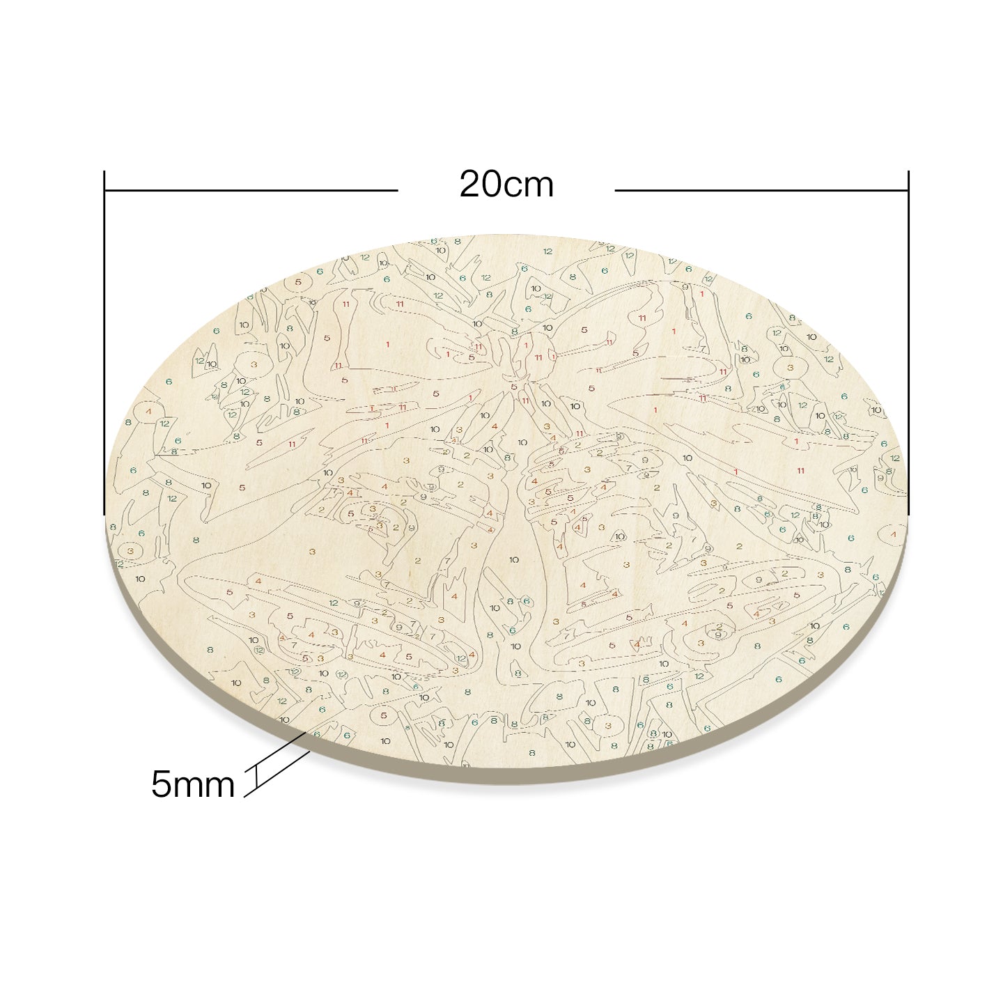 Christmas Bells DIY.Paint by numbers on Wood Slice.20cm.