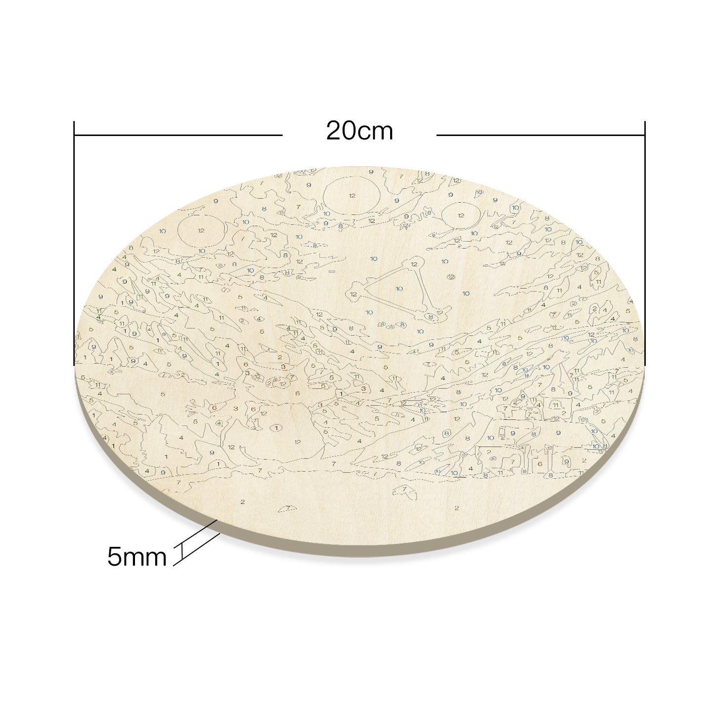 Anime Landscape DIY.  Paint by numbers on Wood Slice. 20cm