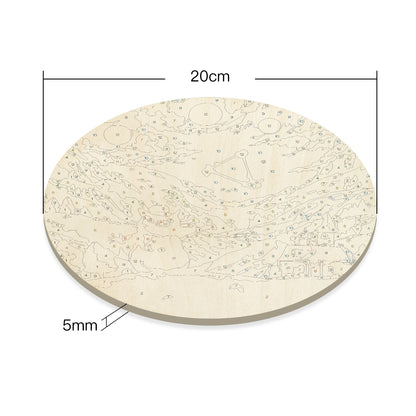 Anime Landscape DIY.  Paint by numbers on Wood Slice. 20cm