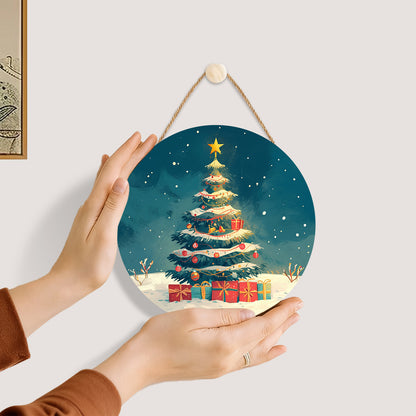 Christmas Tree DIY. Paint by numbers on Wood Slice.20cm