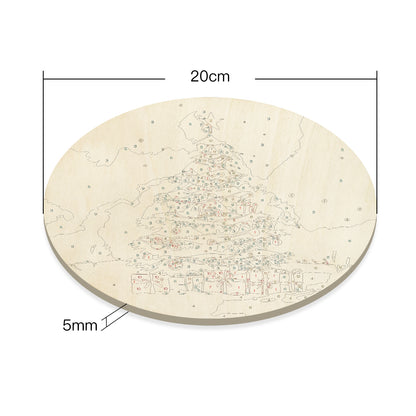 Christmas Tree DIY. Paint by numbers on Wood Slice.20cm