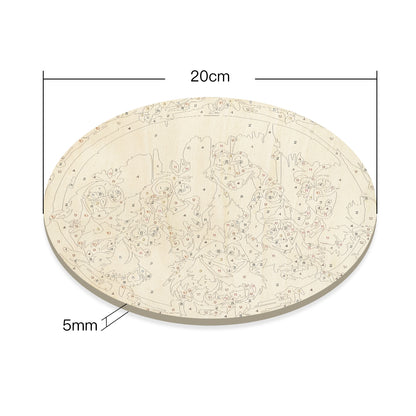 Rooster Party DIY. Paint by numbers on Wood Slice. 20cm.