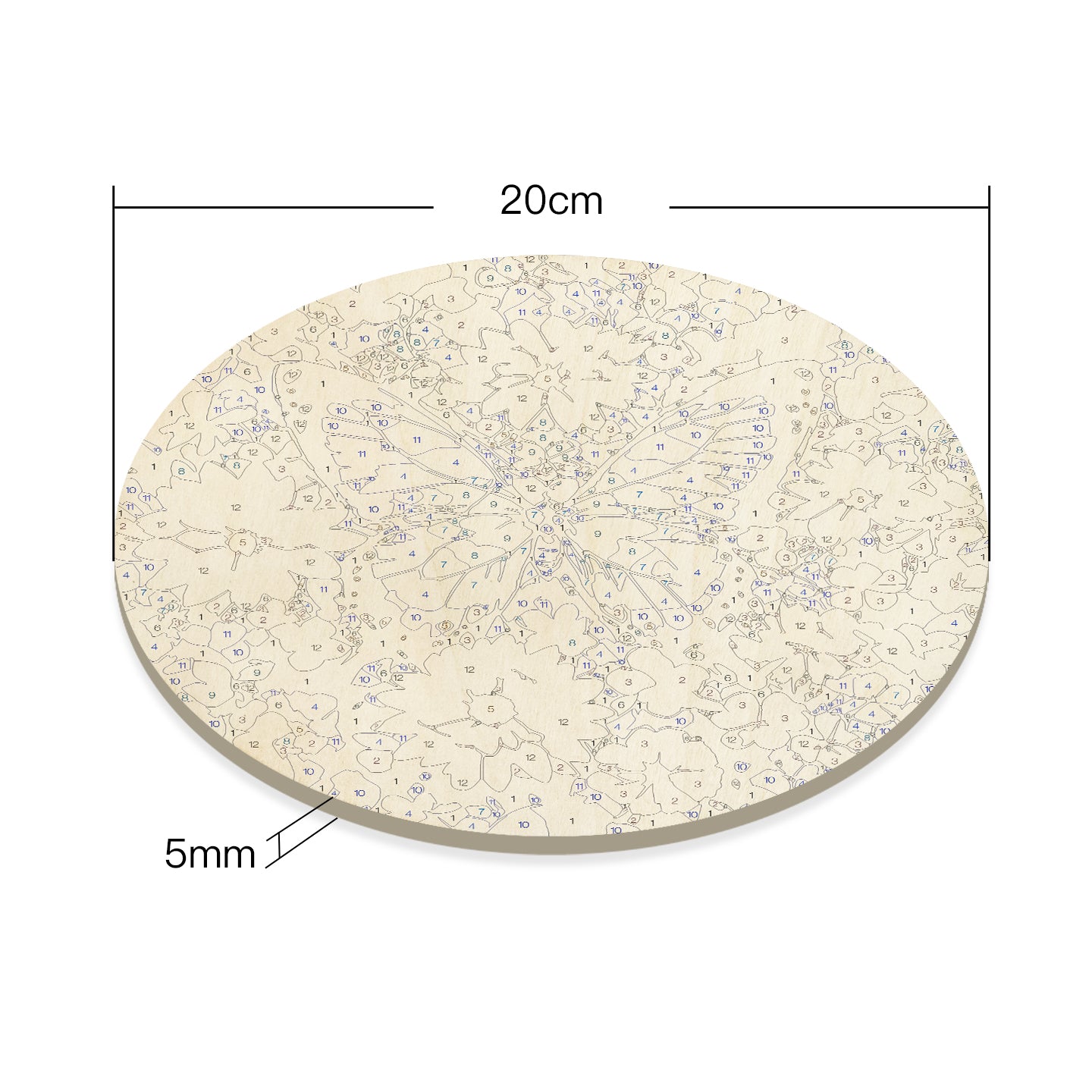 Butterfly DIY. Paint by numbers on Wood Slice.20cm.