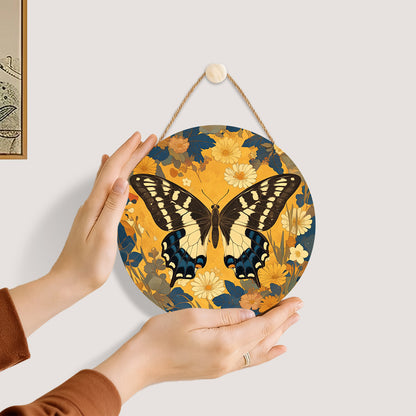 Autumn Butterfly. Paint by numbers on Wood Slice.20cm.