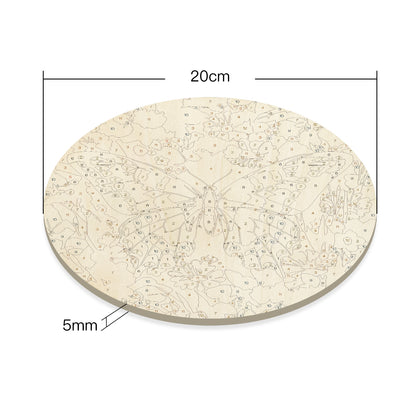 Autumn Butterfly. Paint by numbers on Wood Slice.20cm.