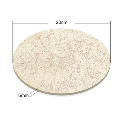 Pink Butterfly. DIY. Paint by numbers on Wood Slice.20cm