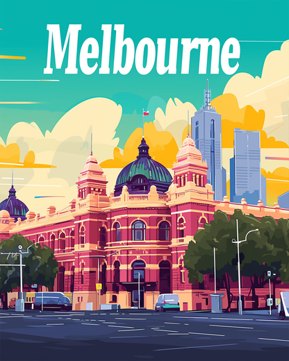 Melbourne Travel Poster