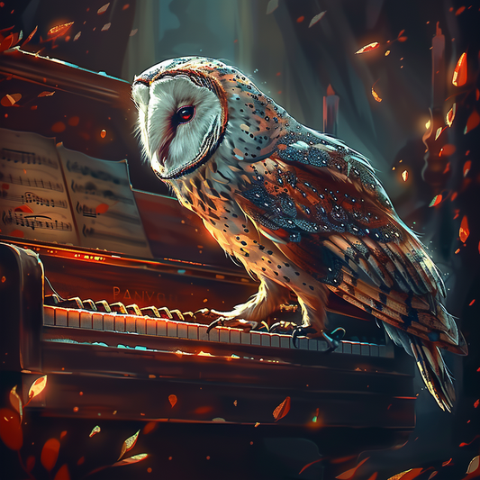 Owl Playing the Piano II (Paint by Numbers)