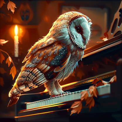 Owl Playing the Piano I (Paint by Numbers)