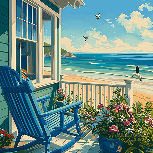 Porch by the Beach II Paint by Numbers