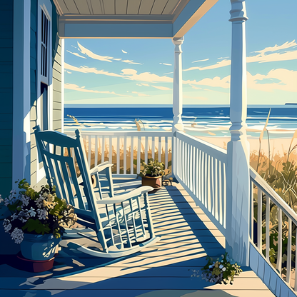 Porch by the Beach IV Paint by Numbers