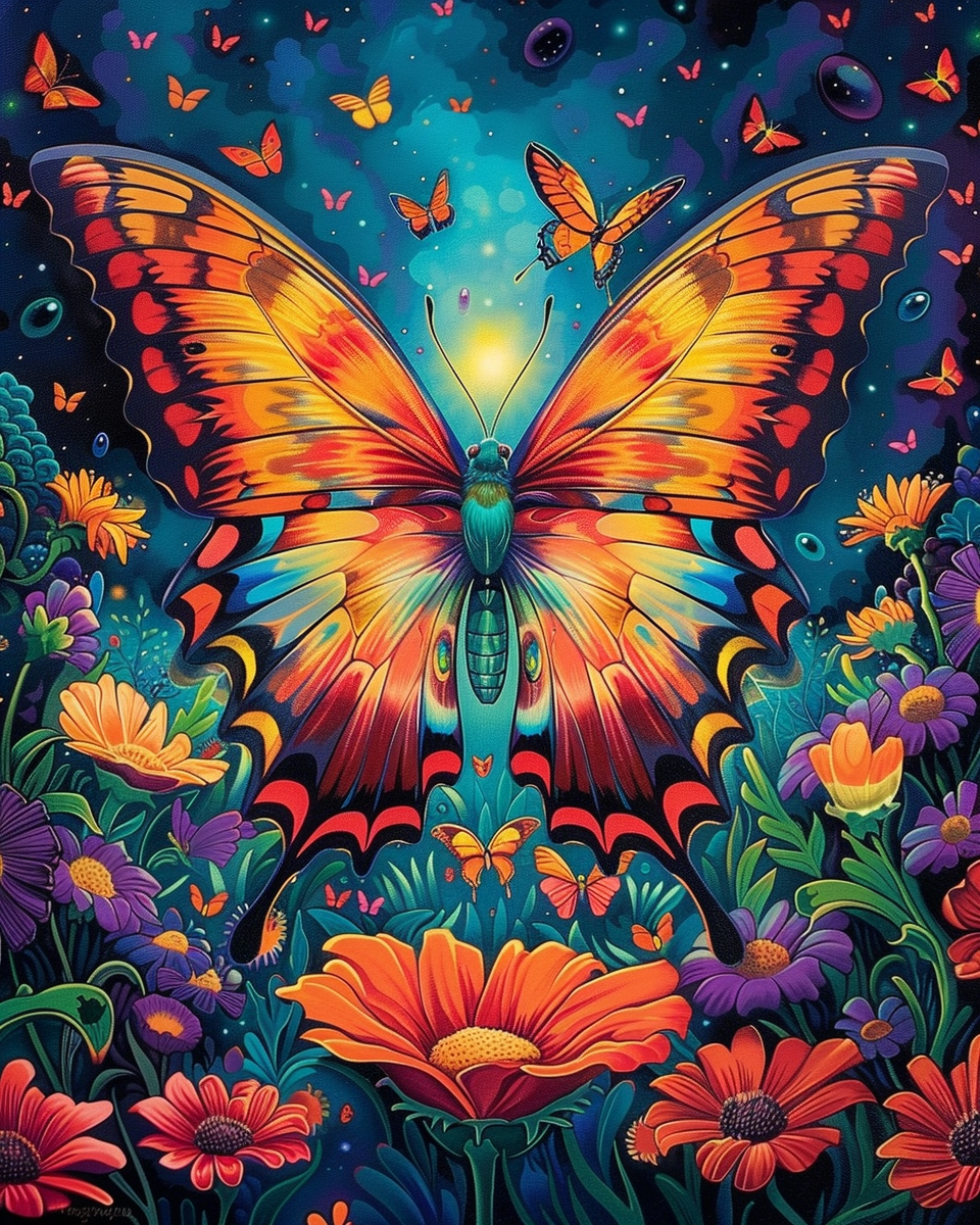 Psychedelic Butterfly (Paint by Numbers)