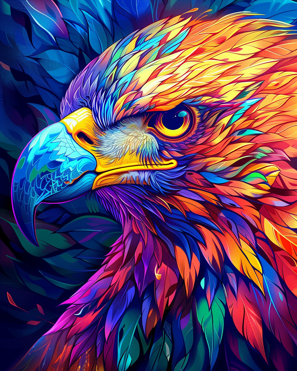 Psychedelic Eagle II (Paint by Numbers)