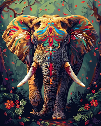 Psychedelic Elephant (Paint by Numbers)