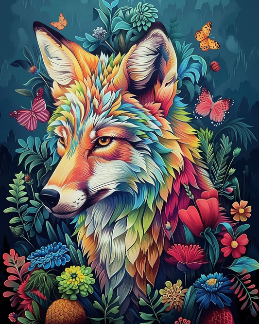 Psychedelic Wolf II (Paint by Numbers)