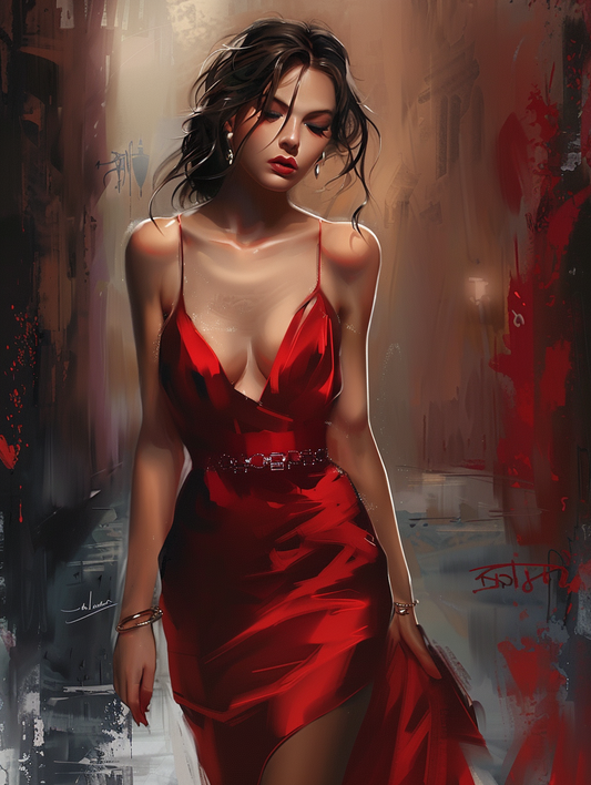 Red Elegance (Paint by Numbers)