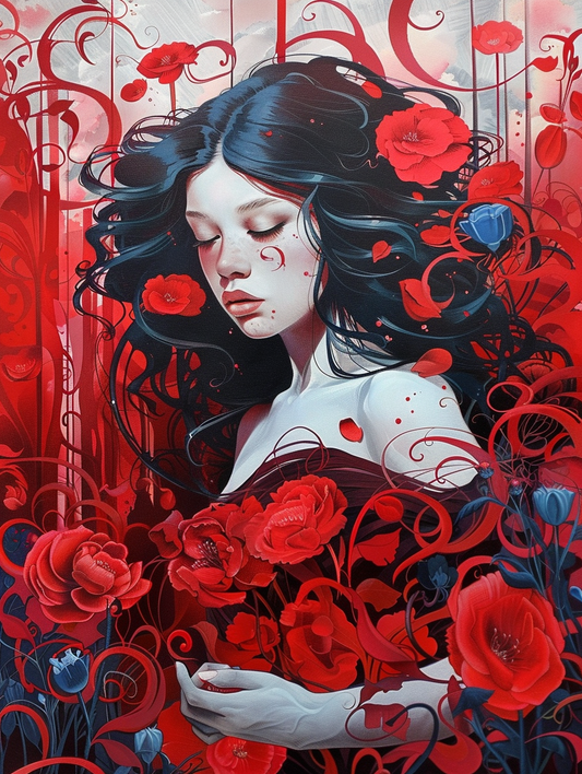 Red Reverie (Paint by Numbers)