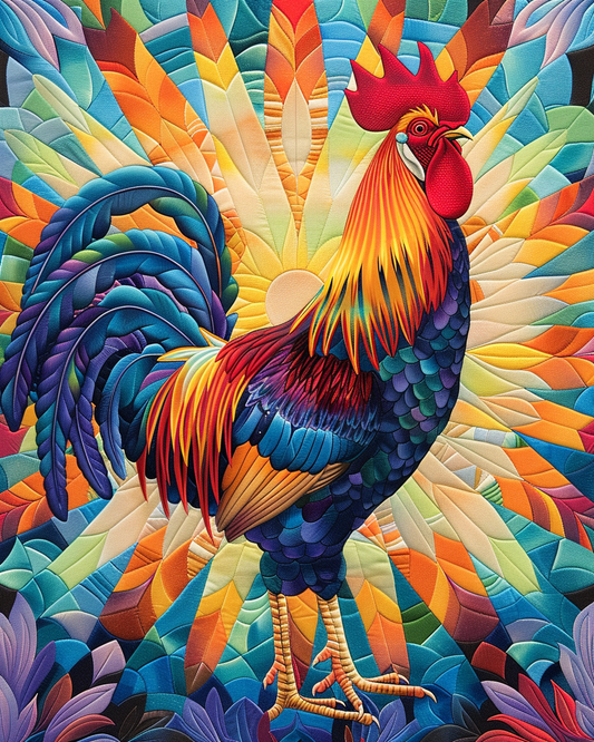 Rooster's Colorful Awakening (Paint by Numbers)