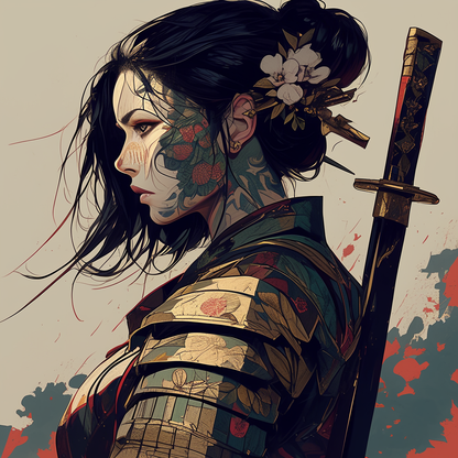 Samurai Onna-musha I Paint by Numbers