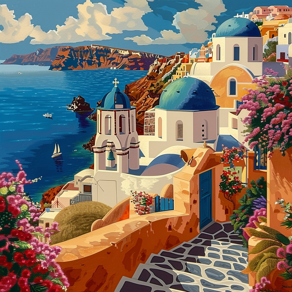 Santorini Greece (Paint by Numbers)