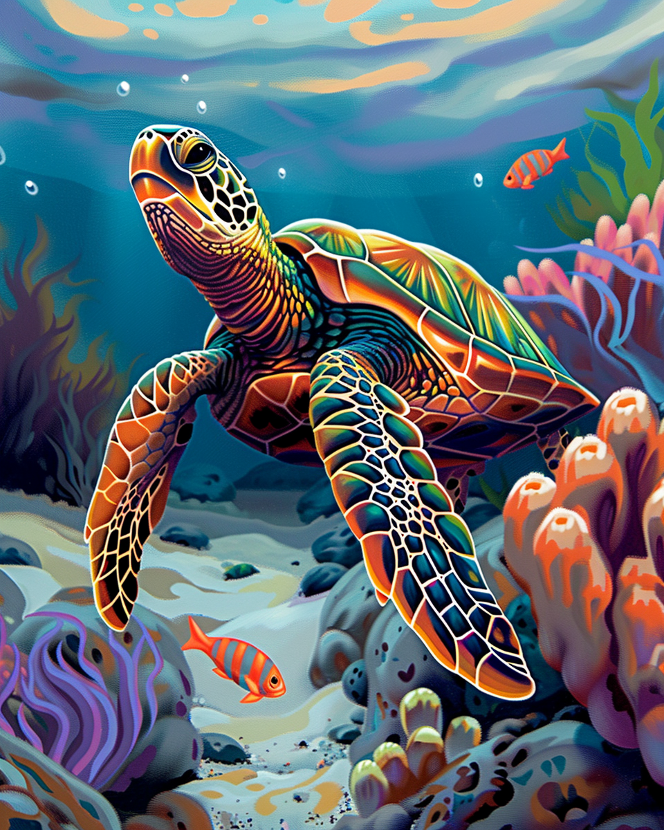 Sea Turtle (Paint by Numbers)