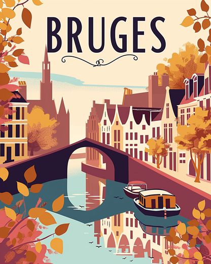 Travel Poster Bruges Paint By Numbers