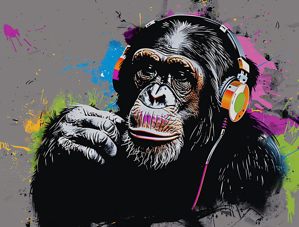 Urban Funky Monkey Street Art Paint By Numbers